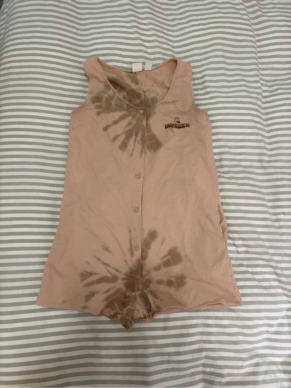 Vintage Quiksilver Tie-Dye Button Romper!